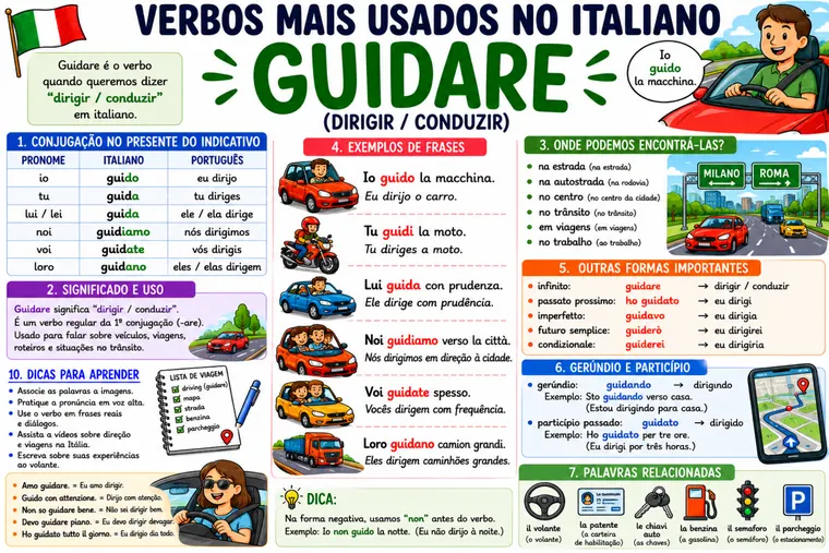 Mapa mental: Verbo Guidare