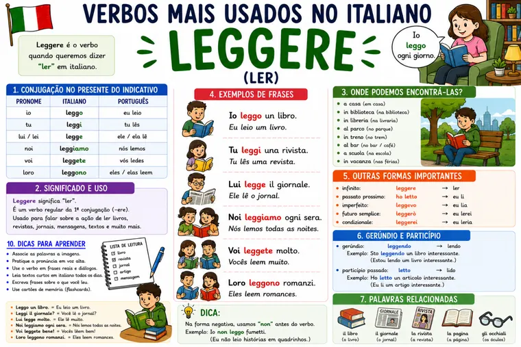 Mapa mental: Verbo Leggere