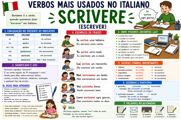 Mapa mental: Verbo Scrivere